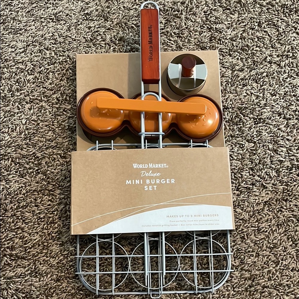 Cost Plus World Market Orange Mini Burger Set